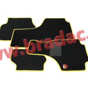 Koberčeky (rohože) ABARTH 500 so žltým lemovaním